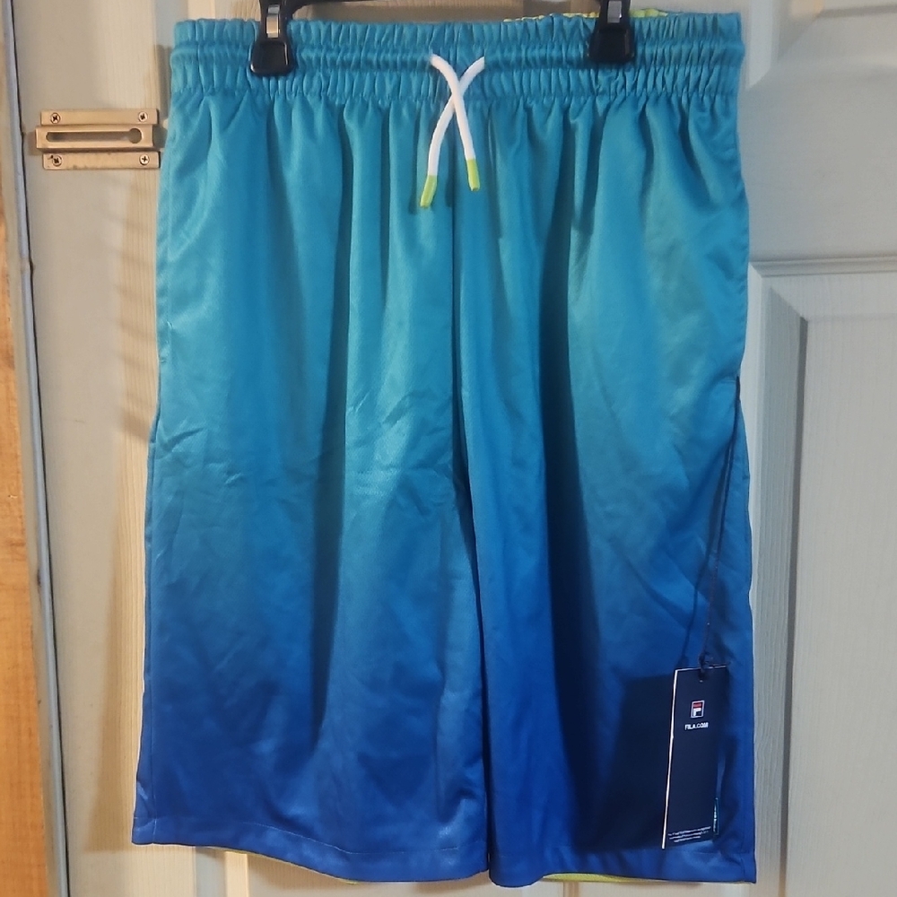 Fila Boys’ Dwayne Reversible Shorts: BLUE/GREEN: NEW WITH TAGS: SIZE XL